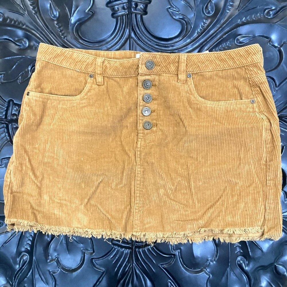 Indigo Rein Mustard Corduroy Mini Skirt